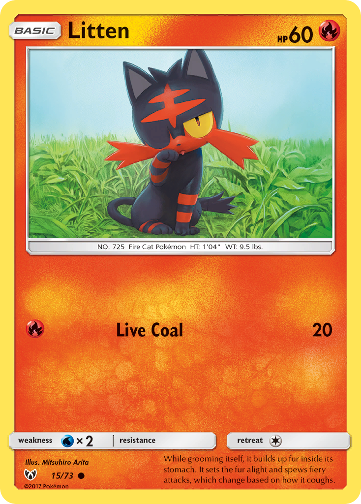 Litten – Shining Legends 15/73 Pokémon card