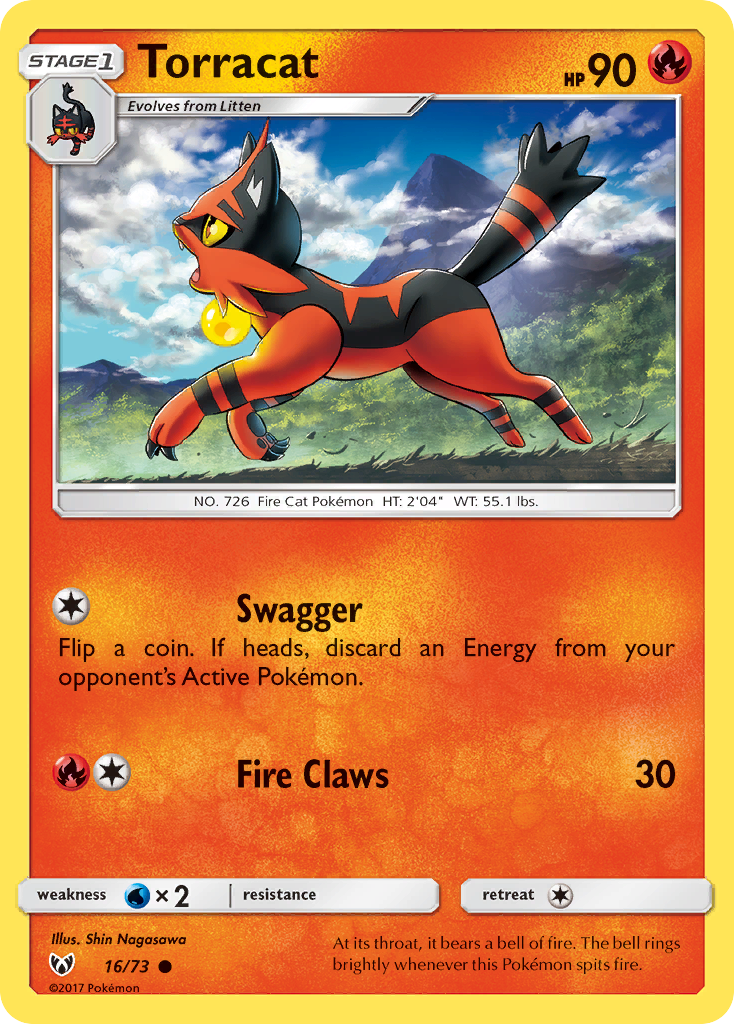 Torracat – Shining Legends 16/73 Pokémon card