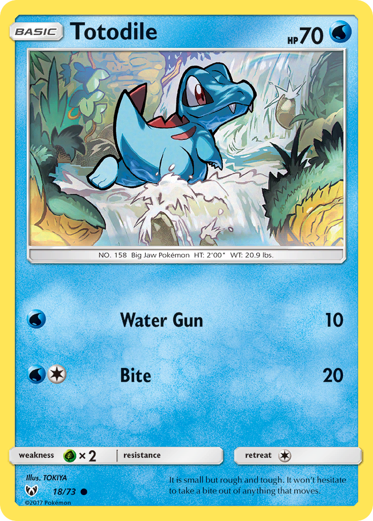 Totodile – Shining Legends 18/73 Pokémon card