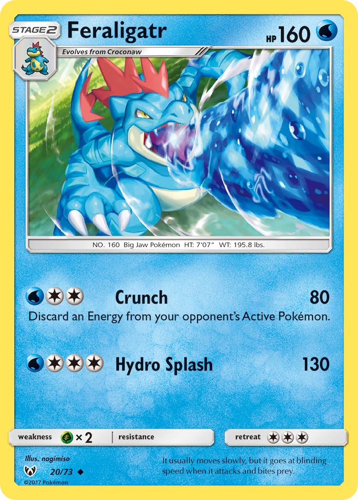 Feraligatr – Shining Legends 20/73 Pokémon card