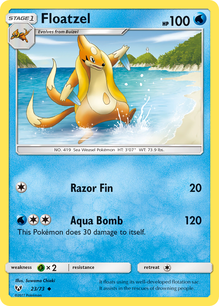 Floatzel – Shining Legends 23/73 Pokémon card