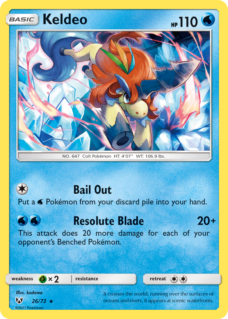 Keldeo – Shining Legends 26/73 Pokémon card