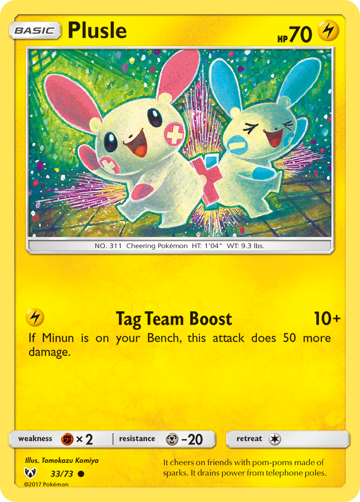 Plusle – Shining Legends 33/73 Pokémon card