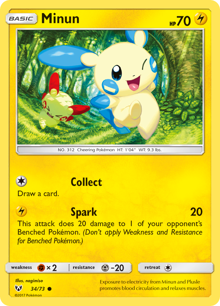Minun – Shining Legends 34/73 Pokémon card