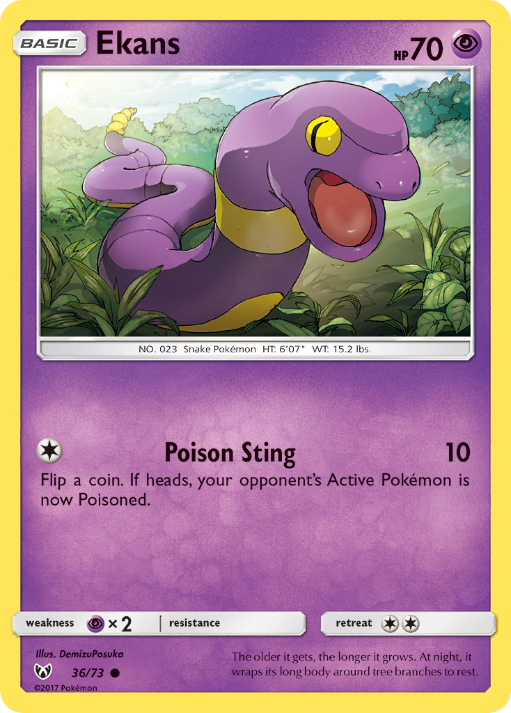 Ekans – Shining Legends 36/73 Pokémon card