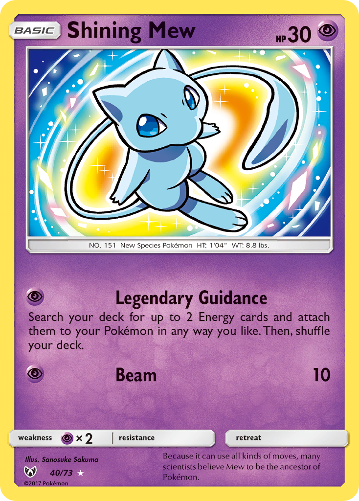 Shining Mew – Shining Legends 40/73 Pokémon card