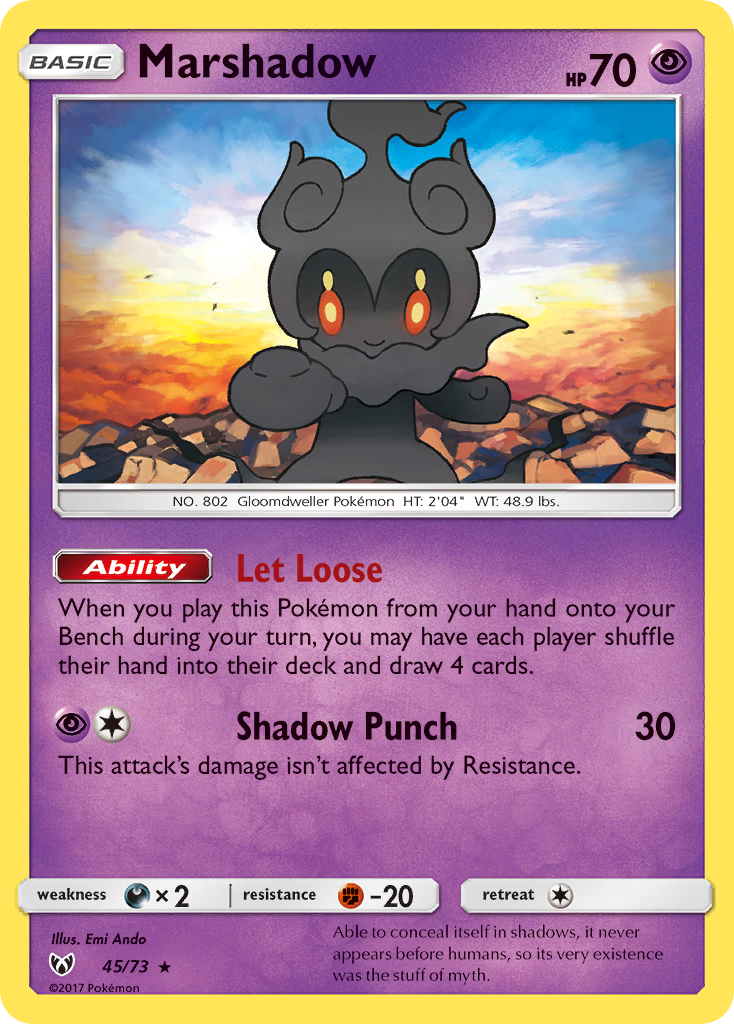 Marshadow – Shining Legends 45/73 Pokémon card