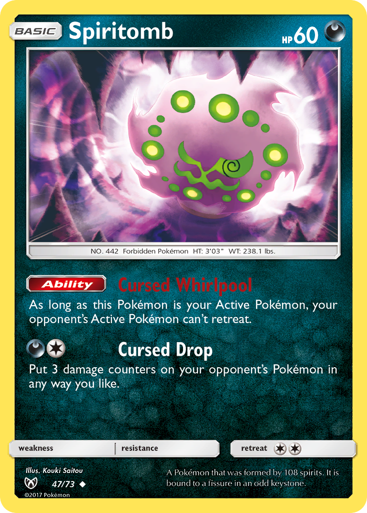 Spiritomb – Shining Legends 47/73 Pokémon card