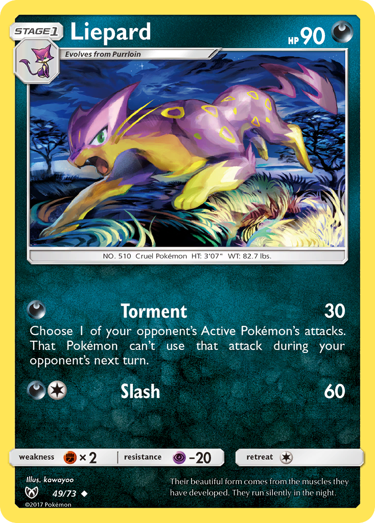 Liepard – Shining Legends 49/73 Pokémon card