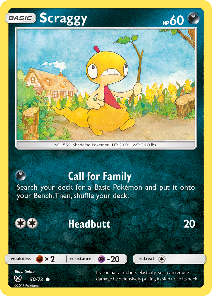 Scraggy – Shining Legends 50/73 Pokémon card