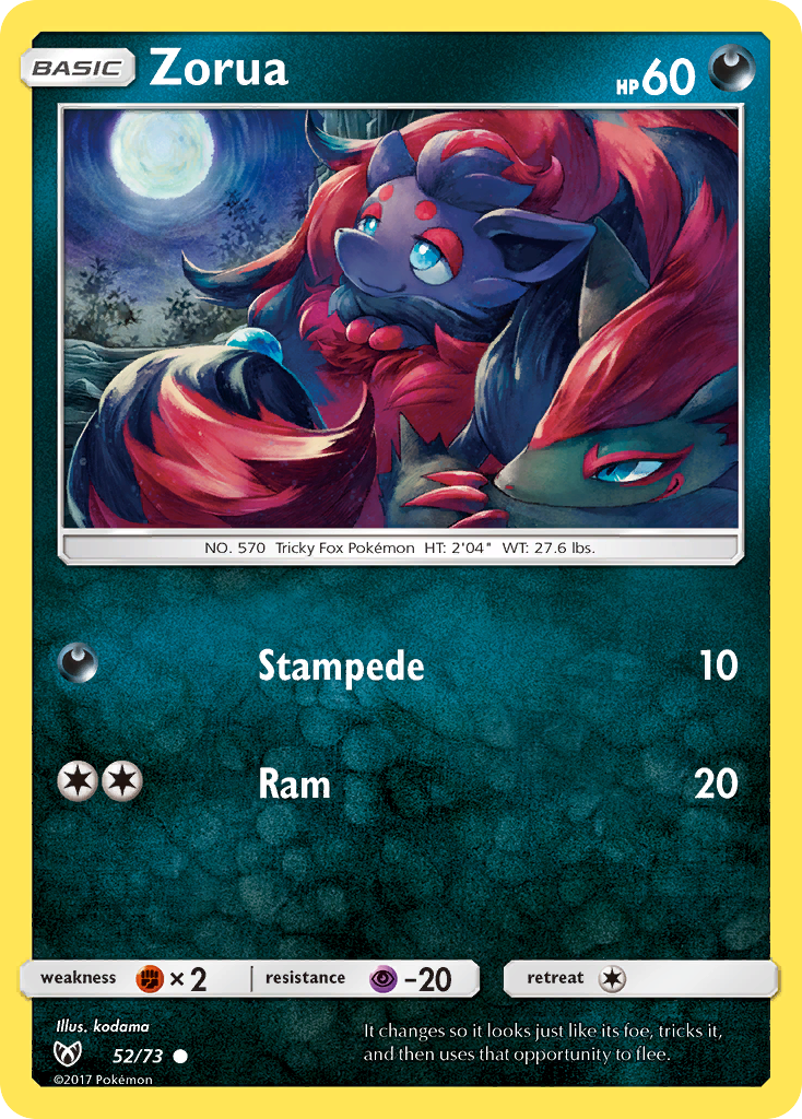 Zorua – Shining Legends 52/73 Pokémon card