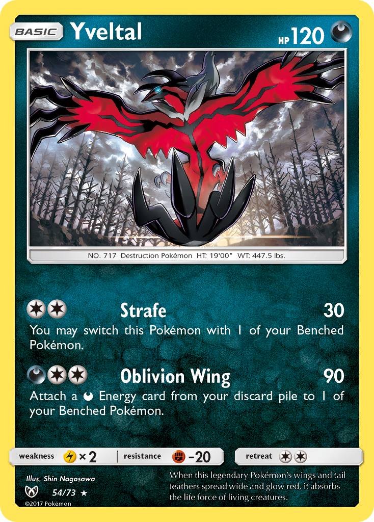 Yveltal – Shining Legends 54/73 Pokémon card