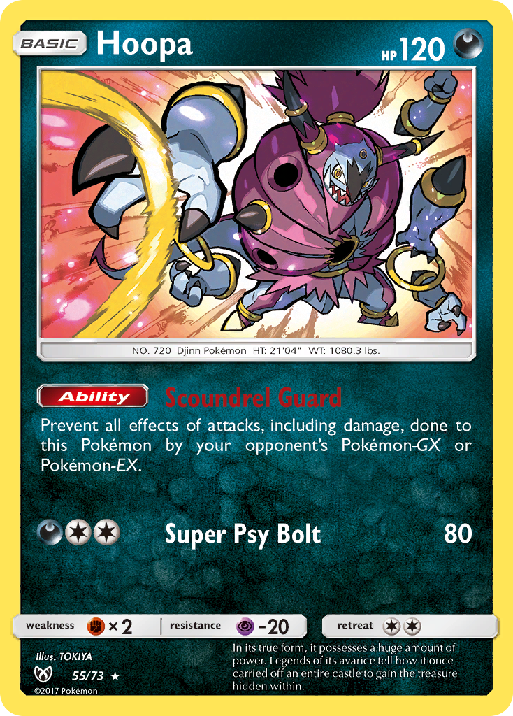 Hoopa – Shining Legends 55/73 Pokémon card