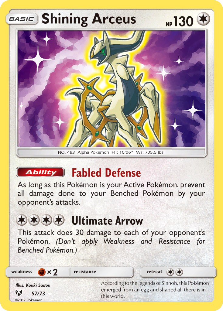 Shining Arceus – Shining Legends 57/73 Pokémon card