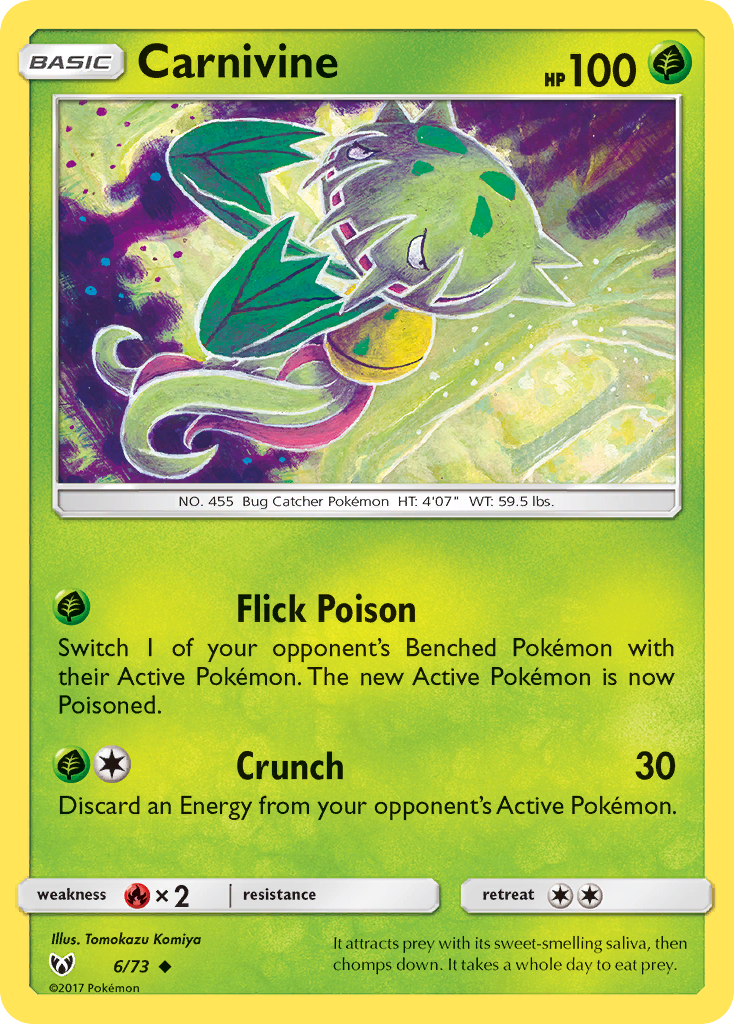 Carnivine – Shining Legends 6/73 Pokémon card