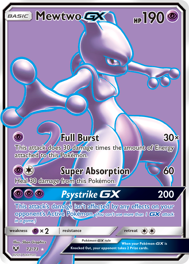 Mewtwo-GX – Shining Legends 72/73 Pokémon card