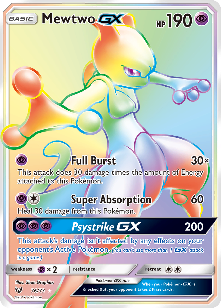 Mewtwo-GX – Shining Legends 76/73 Pokémon card