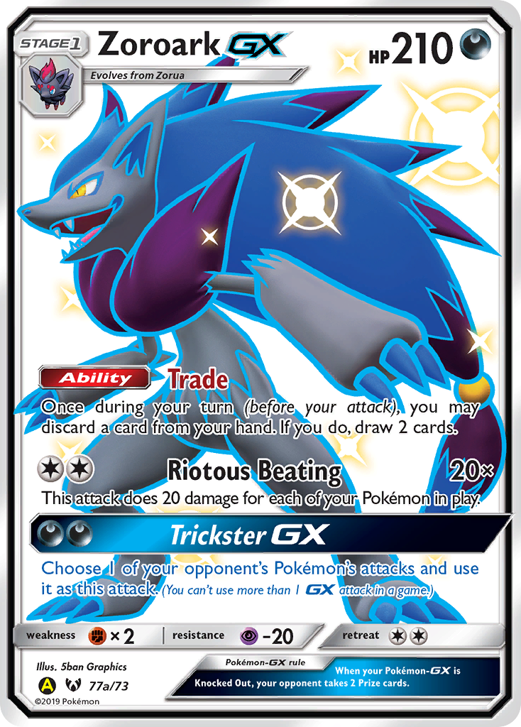 Zoroark-GX – Shining Legends 77a/73 Pokémon card