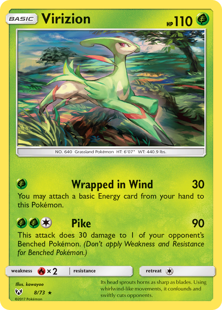 Virizion – Shining Legends 8/73 Pokémon card