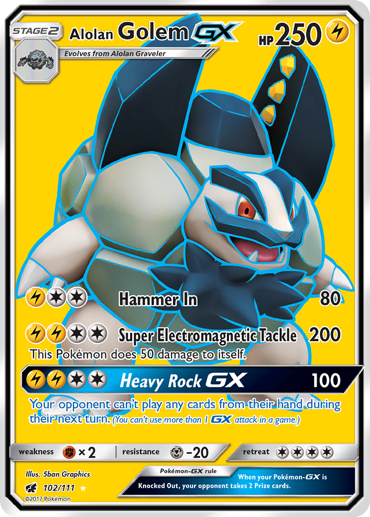 Alolan Golem-GX – Crimson Invasion 102/111 Pokémon card