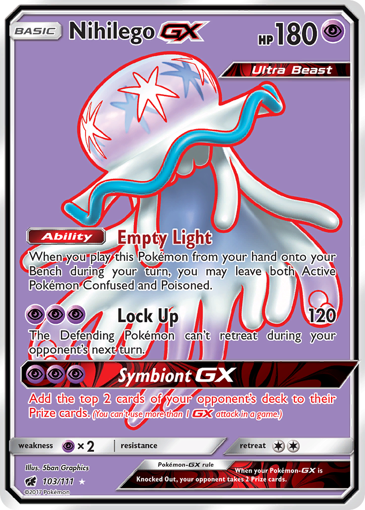 Nihilego-GX – Crimson Invasion 103/111 Pokémon card
