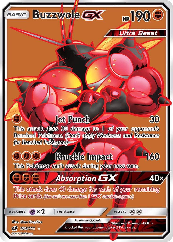 Buzzwole-GX – Crimson Invasion 104/111 Pokémon card