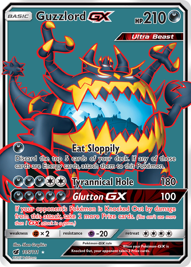 Guzzlord-GX – Crimson Invasion 105/111 Pokémon card