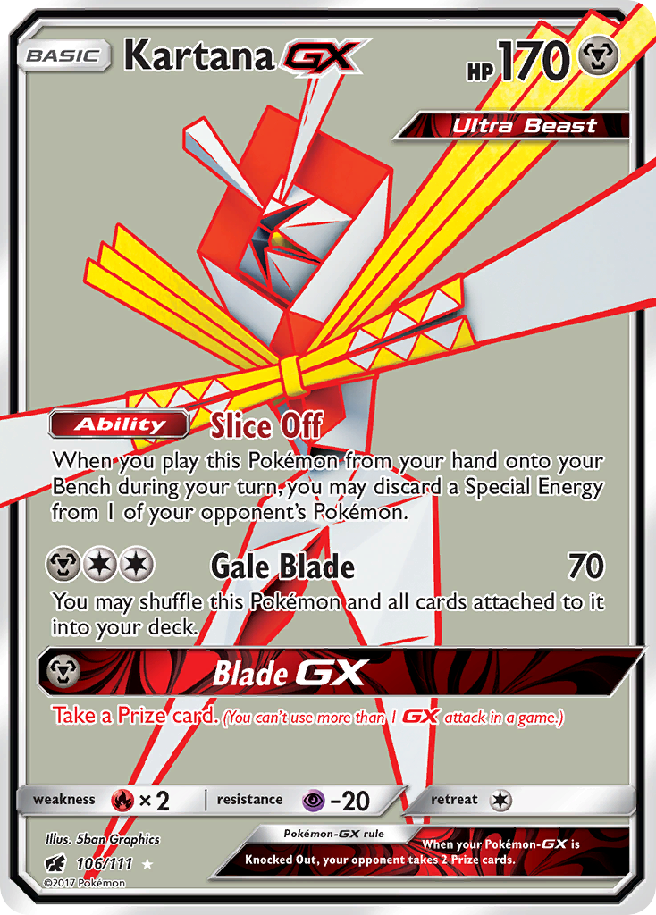 Kartana-GX – Crimson Invasion 106/111 Pokémon card