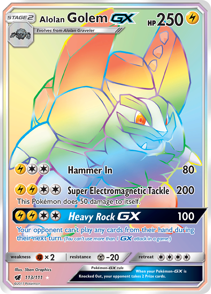 Alolan Golem-GX – Crimson Invasion 113/111 Pokémon card