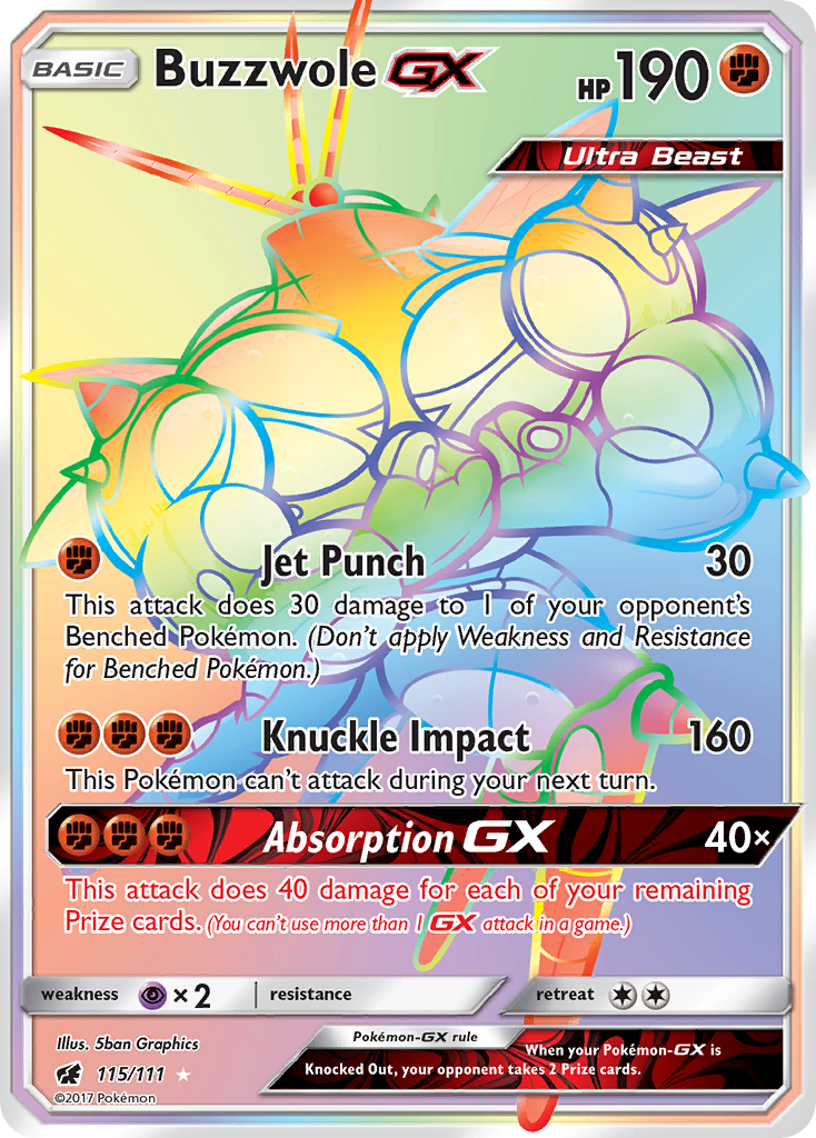 Buzzwole-GX – Crimson Invasion 115/111 Pokémon card