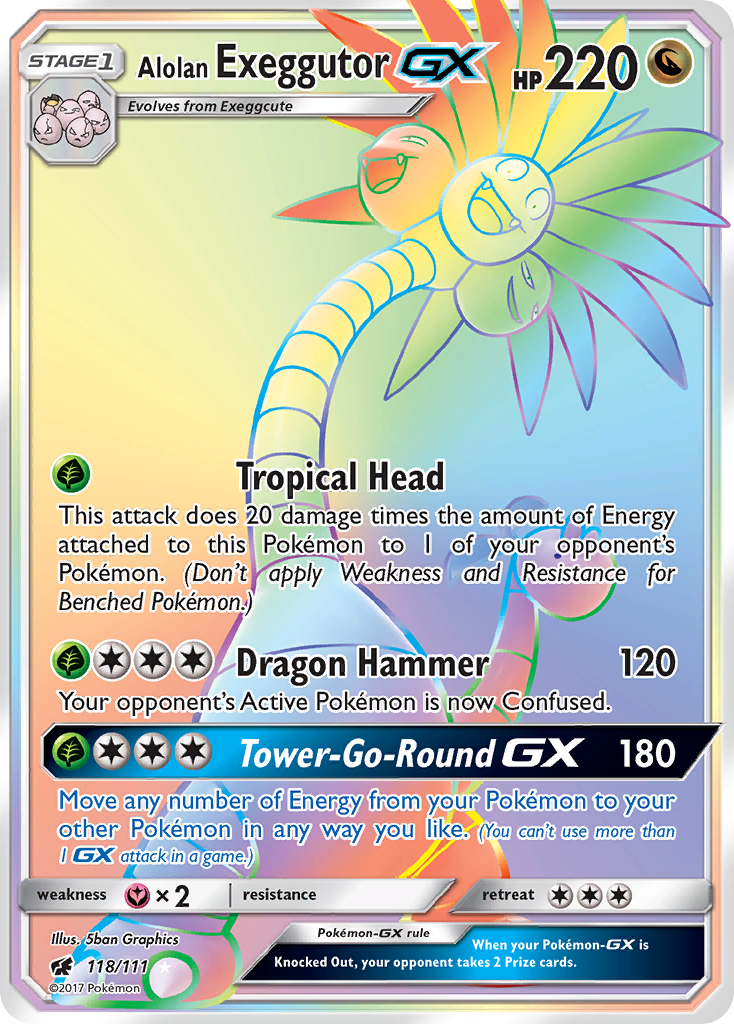 Alolan Exeggutor-GX – Crimson Invasion 118/111 Pokémon card