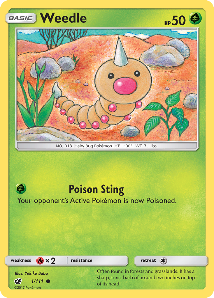 Weedle – Crimson Invasion 1/111 Pokémon card