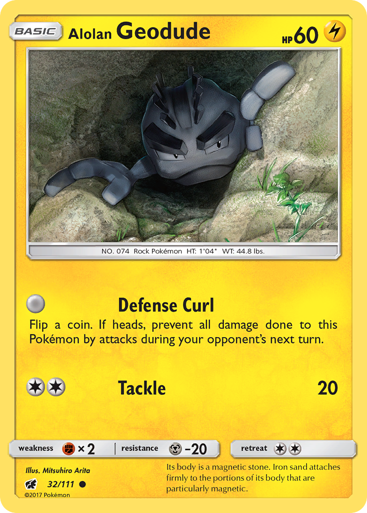 Alolan Geodude – Crimson Invasion 32/111 Pokémon card