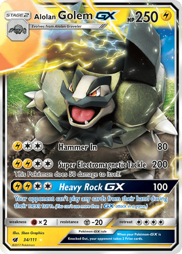 Alolan Golem-GX - Crimson Invasion 34
