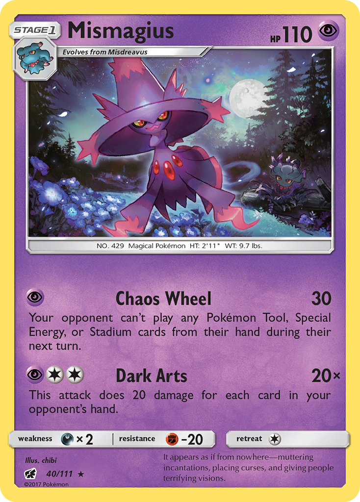 Mismagius – Crimson Invasion 40/111 Pokémon card
