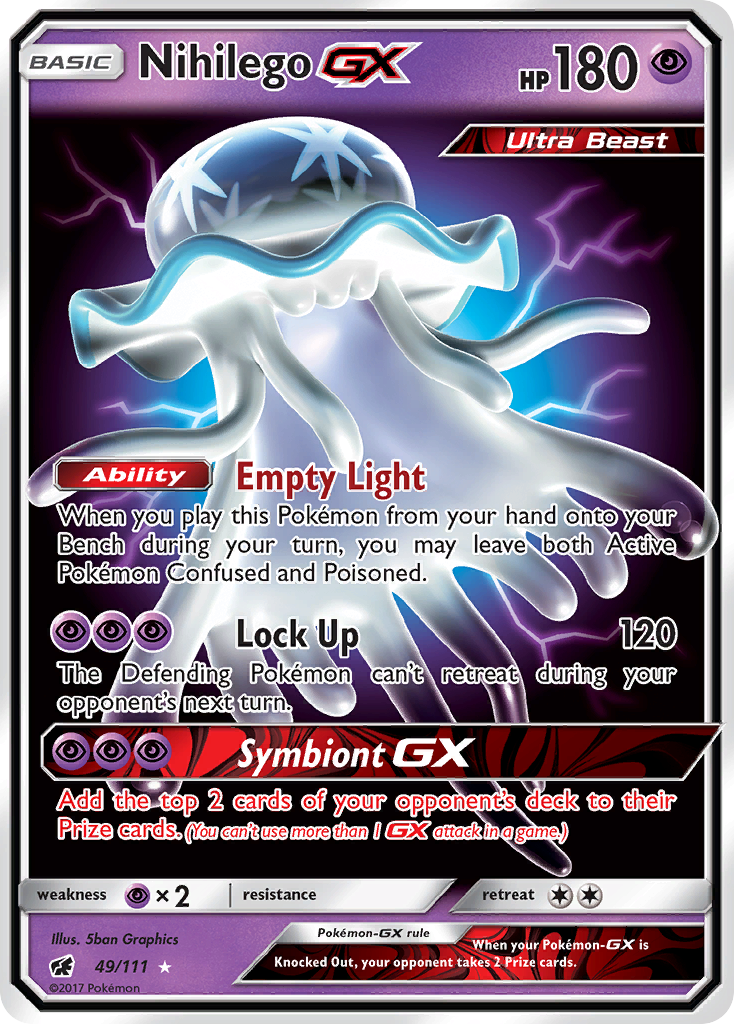 Nihilego-GX – Crimson Invasion 49/111 Pokémon card