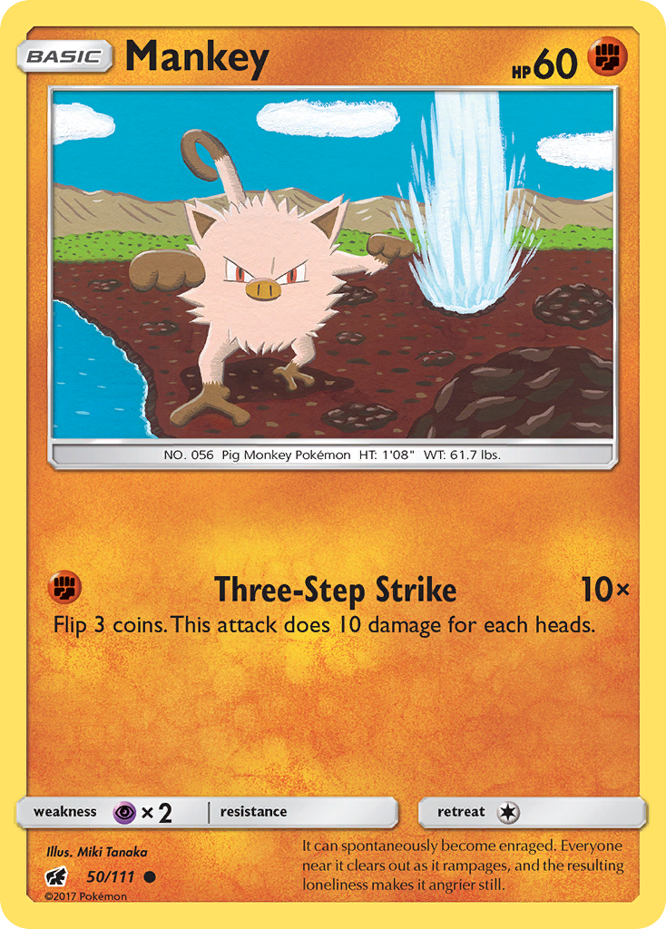 Mankey – Crimson Invasion 50/111 Pokémon card