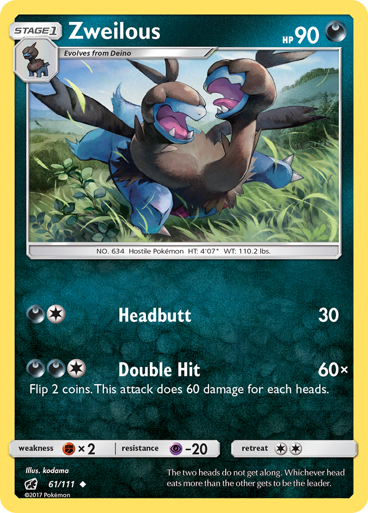 Zweilous – Crimson Invasion 61/111 Pokémon card