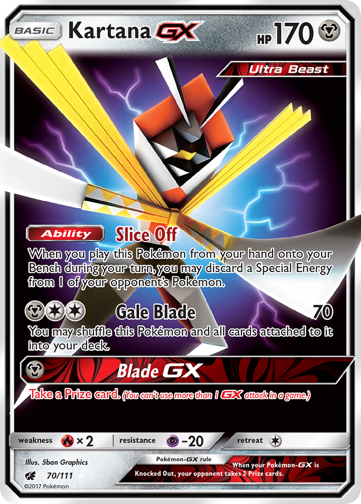 Kartana-GX – Crimson Invasion 70/111 Pokémon card