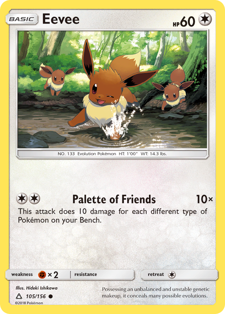 Eevee – Ultra Prism 105/156 Pokémon card