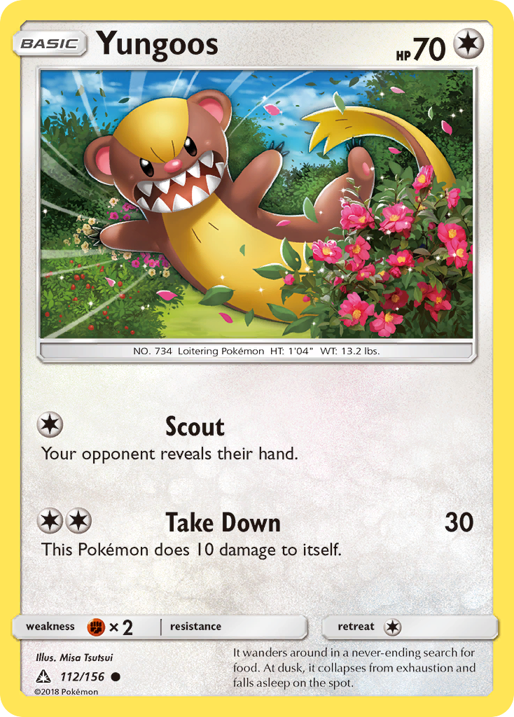Yungoos – Ultra Prism 112/156 Pokémon card