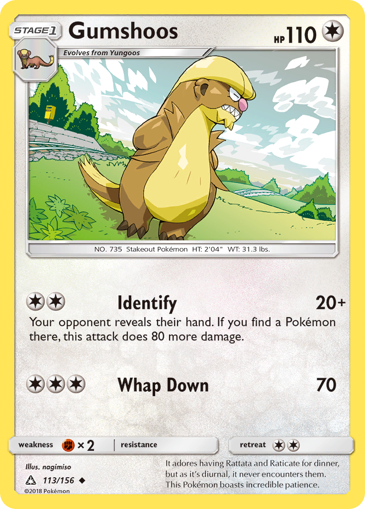Gumshoos – Ultra Prism 113/156 Pokémon card