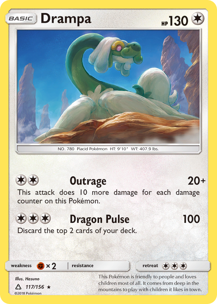 Drampa – Ultra Prism 117/156 Pokémon card