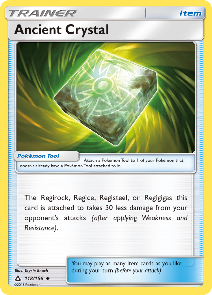 Ancient Crystal – Ultra Prism 118/156 Pokémon card