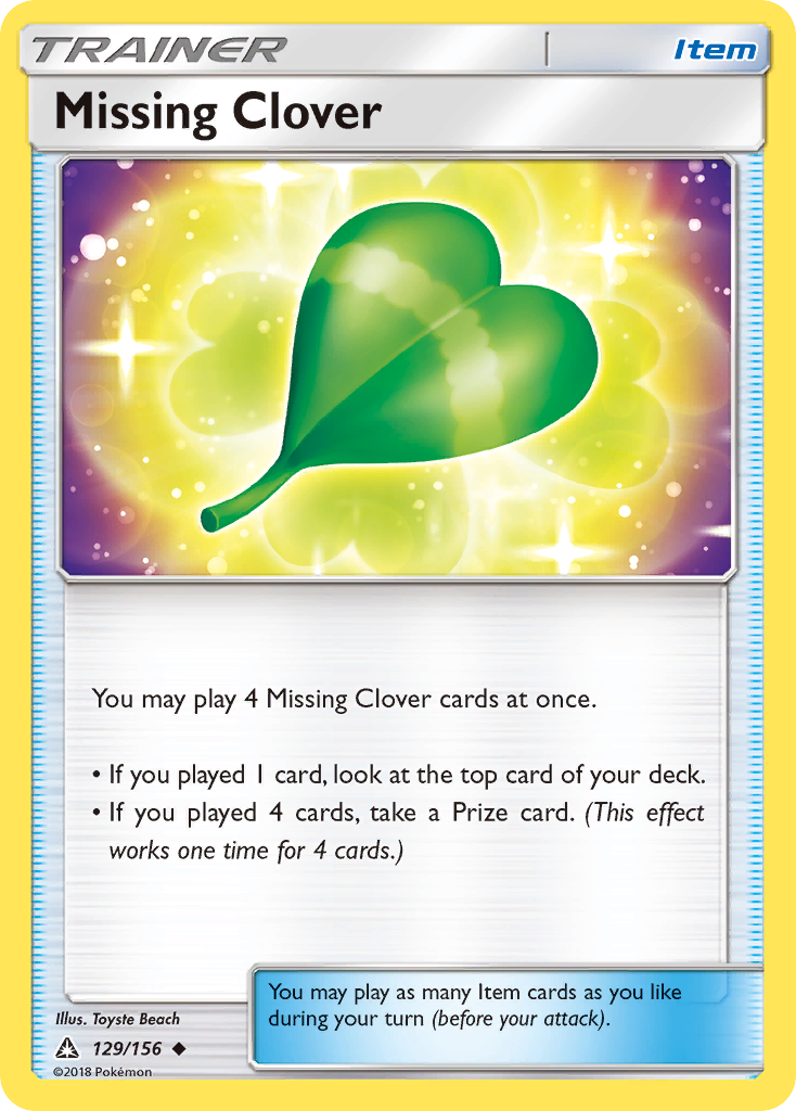Missing Clover – Ultra Prism 129/156 Pokémon card