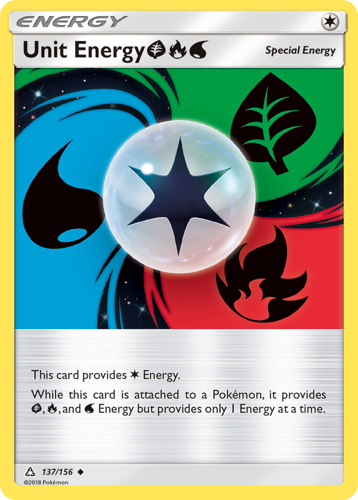 Unit Energy GrassFireWater – Ultra Prism 137/156 Pokémon card