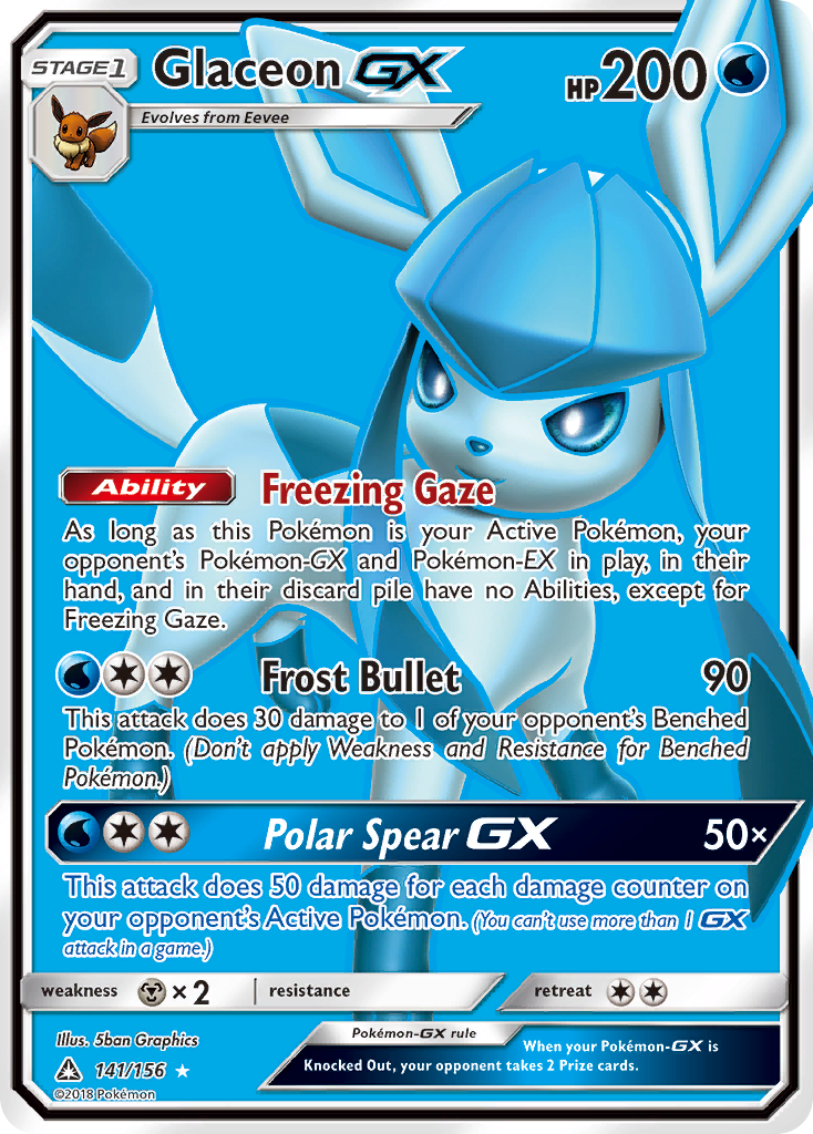 Glaceon-GX – Ultra Prism 141/156 Pokémon card