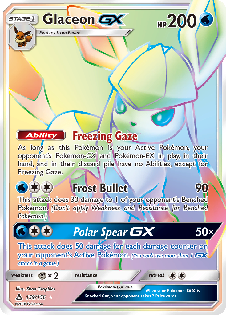 Glaceon-GX – Ultra Prism 159/156 Pokémon card