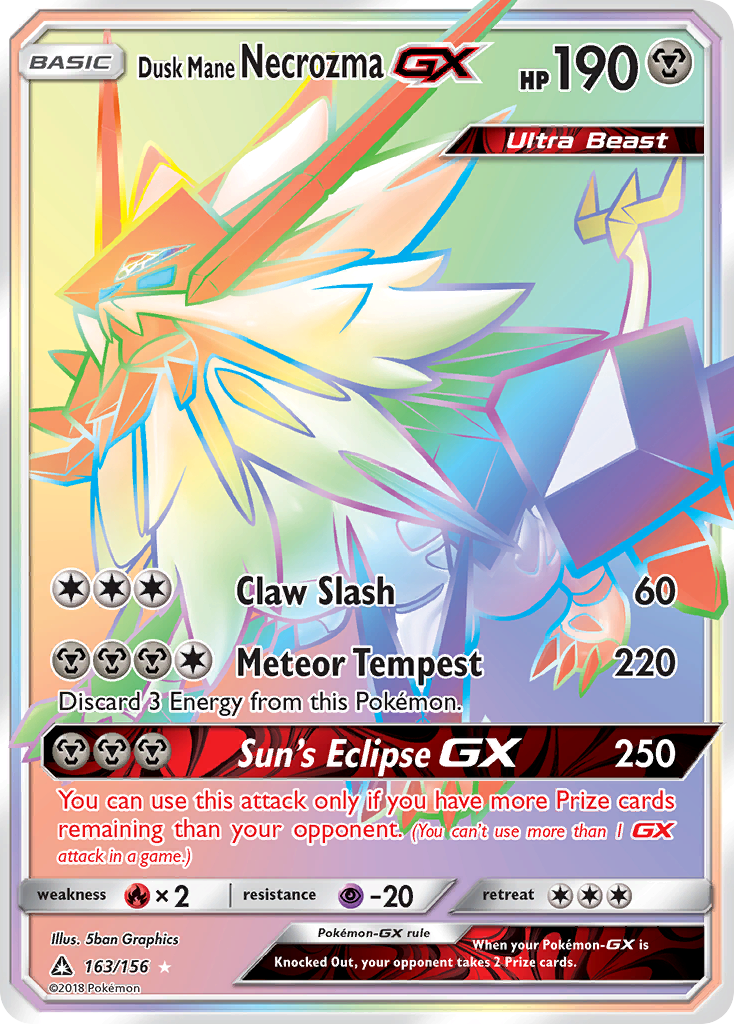 Dusk Mane Necrozma-GX – Ultra Prism 163/156 Pokémon card
