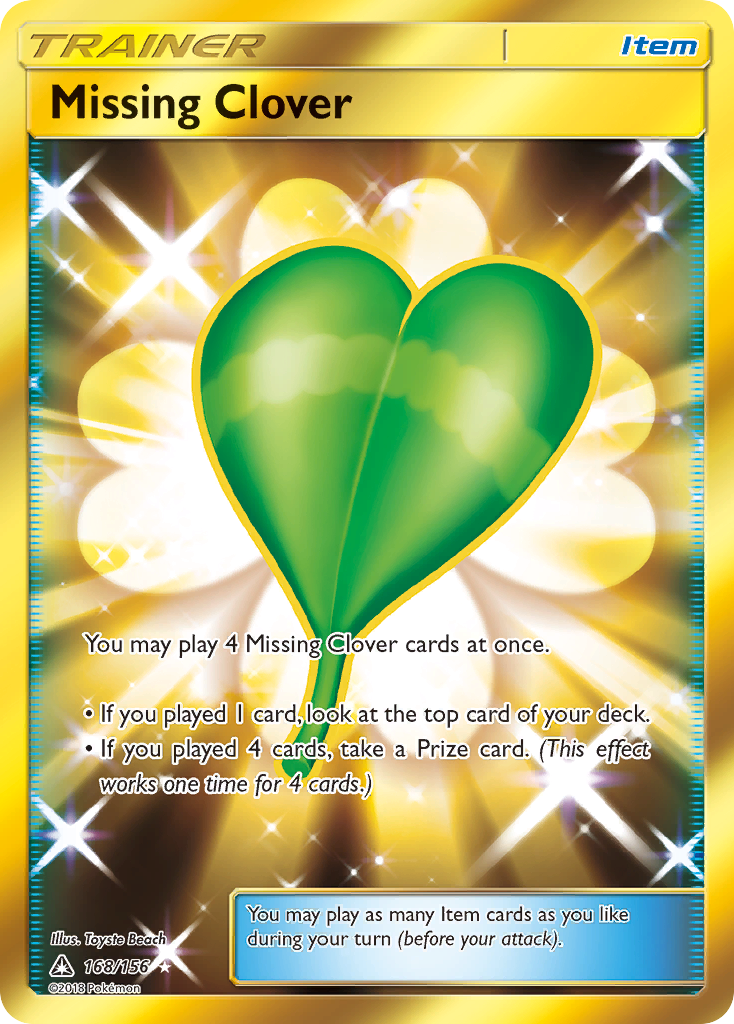 Missing Clover – Ultra Prism 168/156 Pokémon card